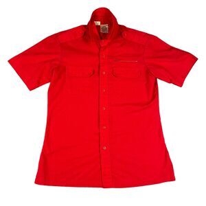 Kennington California Shirt Men's Medium Red Western Button Up Two Pocket VTG